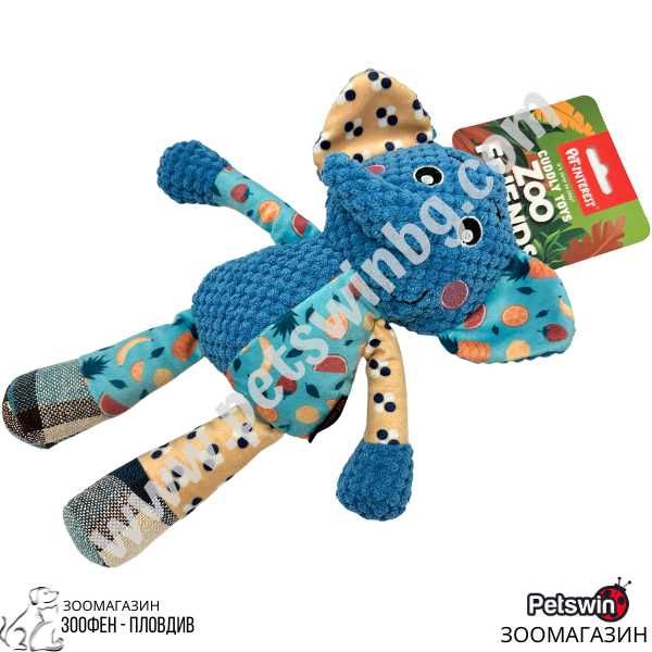 Пухкава Играчка за Куче - със Звук - Синя - Elephant - Pet Interest