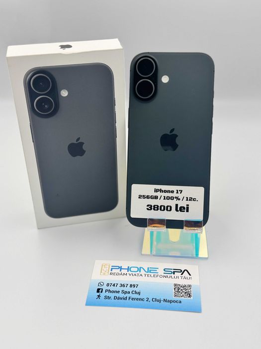 iPhone 17 256Gb 100% 12c.- Din magazin,cu garantie! RATE TBI !