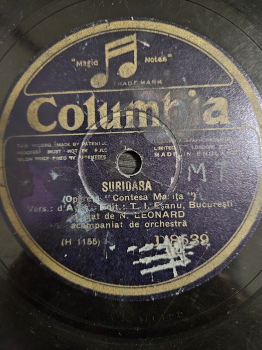 Placa n leonard patefon gramofon