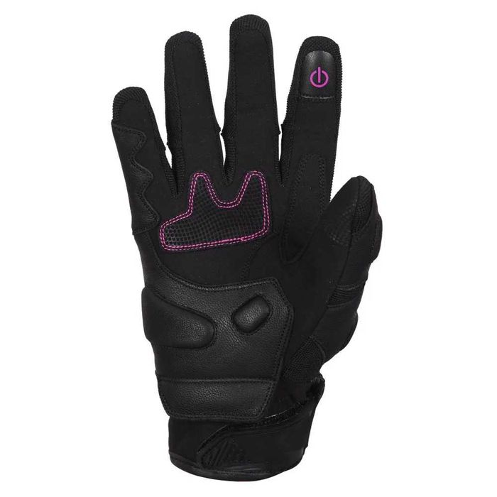Mănuși Moto Damă PES Piele  Protecție Carbon, Touchscreen