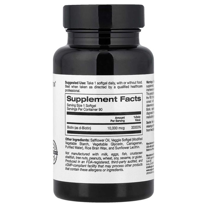 California Gold Nutrition, Биотин, 10 000 мкг, 90 капсул