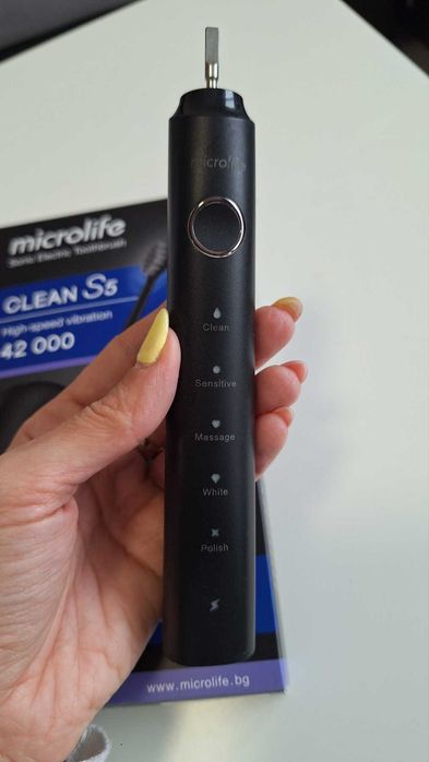 2бр Microlife Clean S3 и S5 Звукова електрическа четка за зъби черна