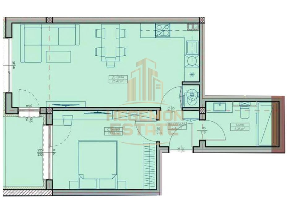 2-стаен в Варна-Кайсиева градина площ 71 цена 97000