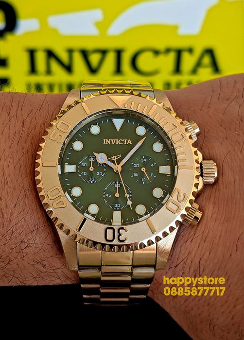 INVICTA Grand Diver Green dial 52mm, Инвикта нов ръчен часовник