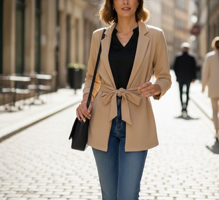 Sacou tip cardigan bej-nude Bodyflirt | Mărime XS/S nou