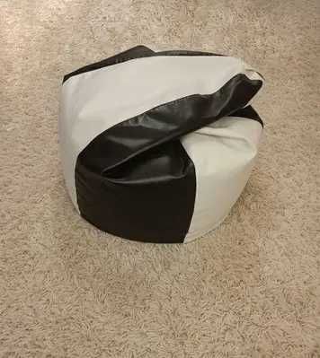 Fotoliu Para/Scaun - Imitatie de piele crem + negru, D74 cm