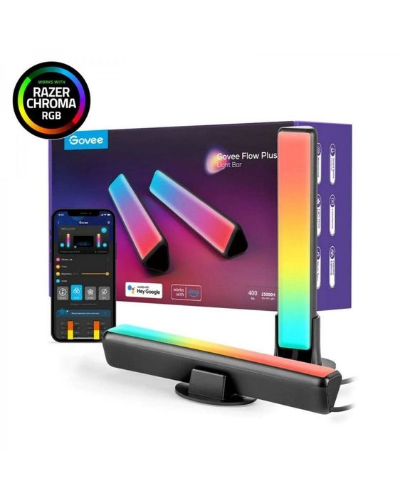 Govee H6056 Смарт лампи Govee - Flow Plus H6056 , RGBICWW, Wi-Fi, многоцветни