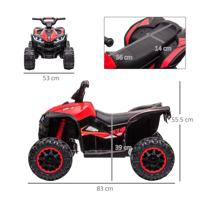 ATV copii Homcom 12v 12ah Bluetooth radio casca bonus