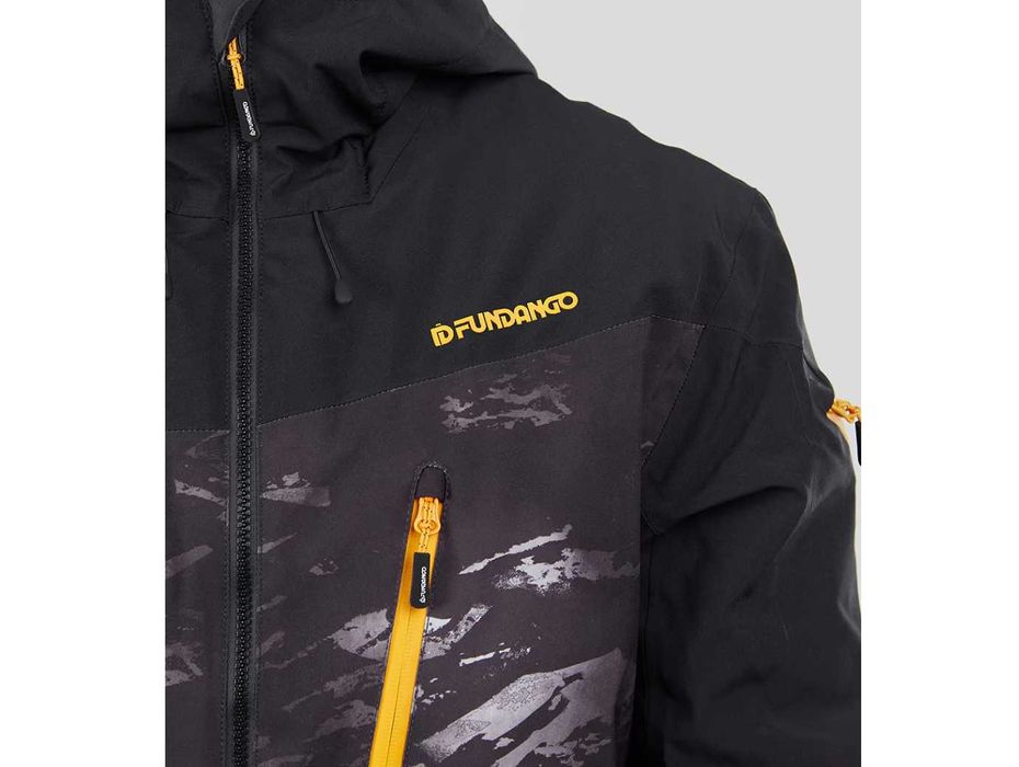 Geaca impermeabila ski Fundango Privet Allmountain, Negru/Alb, S