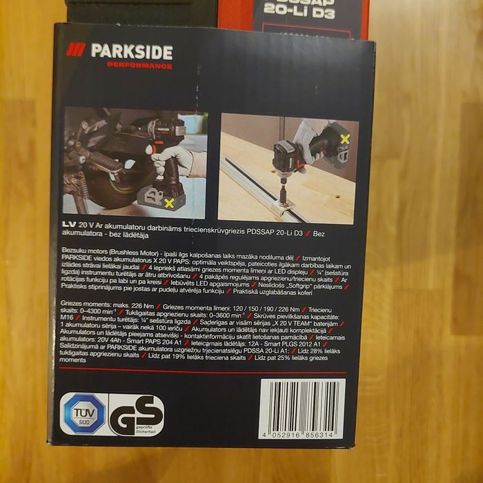 Masina de insurubat cu impact PARKSIDE PERFORMANCE  20-Li D3, 1/4"