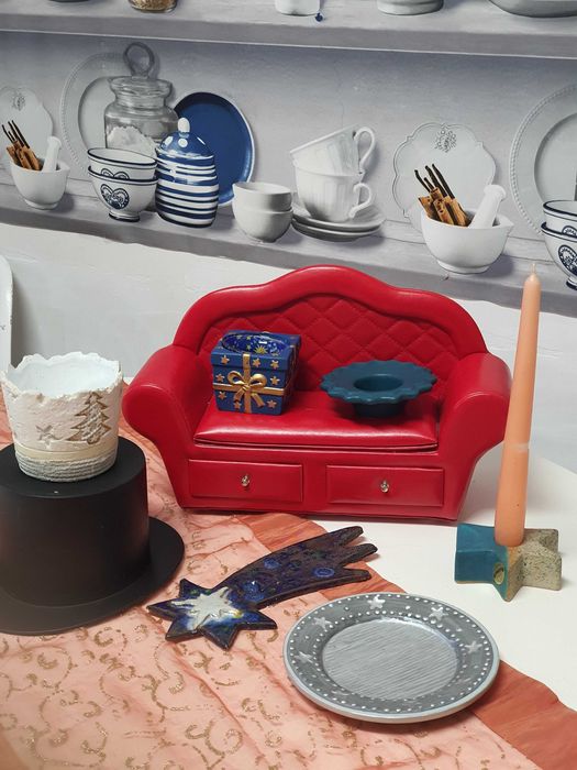 Suporturi lumanari,  farfurie pentru decorarea casei de Craciun