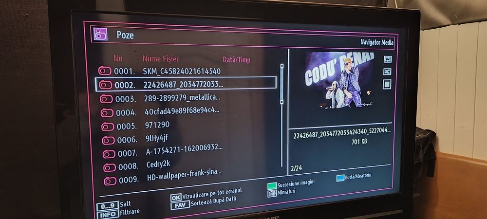 Televizor SHARP fără telecomanda / schimb cu nvr hikvision