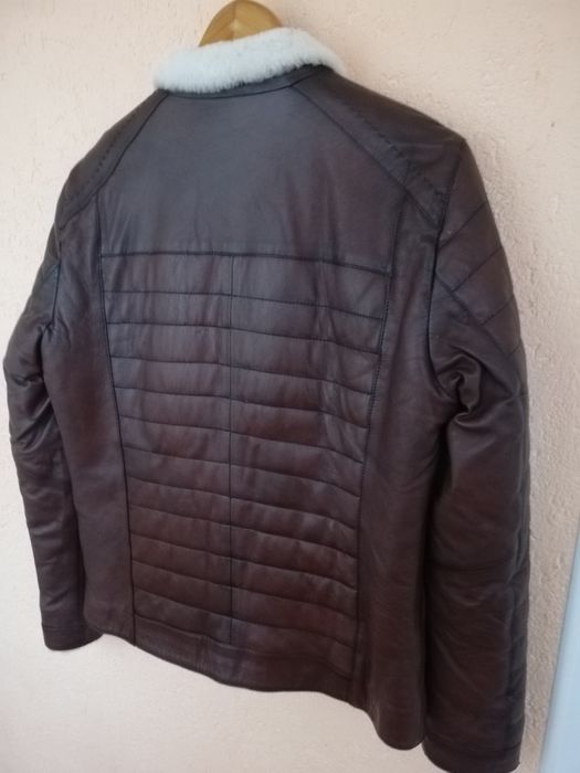 Geaca piele bărbati Azzaro L cu blana