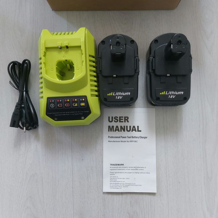 Мощен Комплект Ryobi 18V ONE+: 2 броя Батерии 5.5Ah + Бързо Зарядно устройство – НОВО