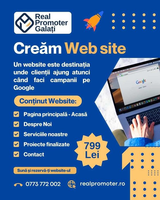 Creare Website și Reclame Google/Facebook - Firmă locală din Galați