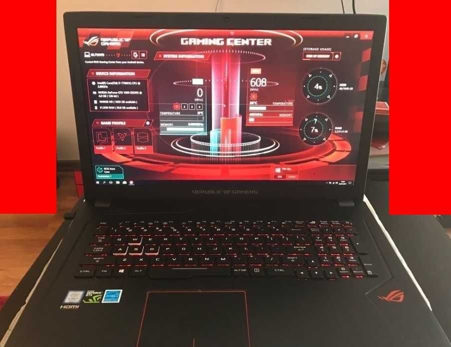 Laptop ASUS ROG STRIX I7 INTEL GAMING NVIDIA TI TITANIUM 16GB ram placa video dedicata 2 placi video SSD 512GB nvme windows 11