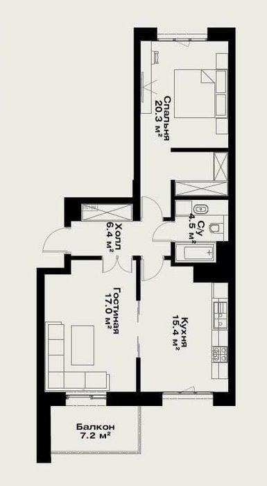 Продается 2х (3х) ком кв-ра, ЖК Oz Mahal, ор-р:Новомосковская, 63,47м²