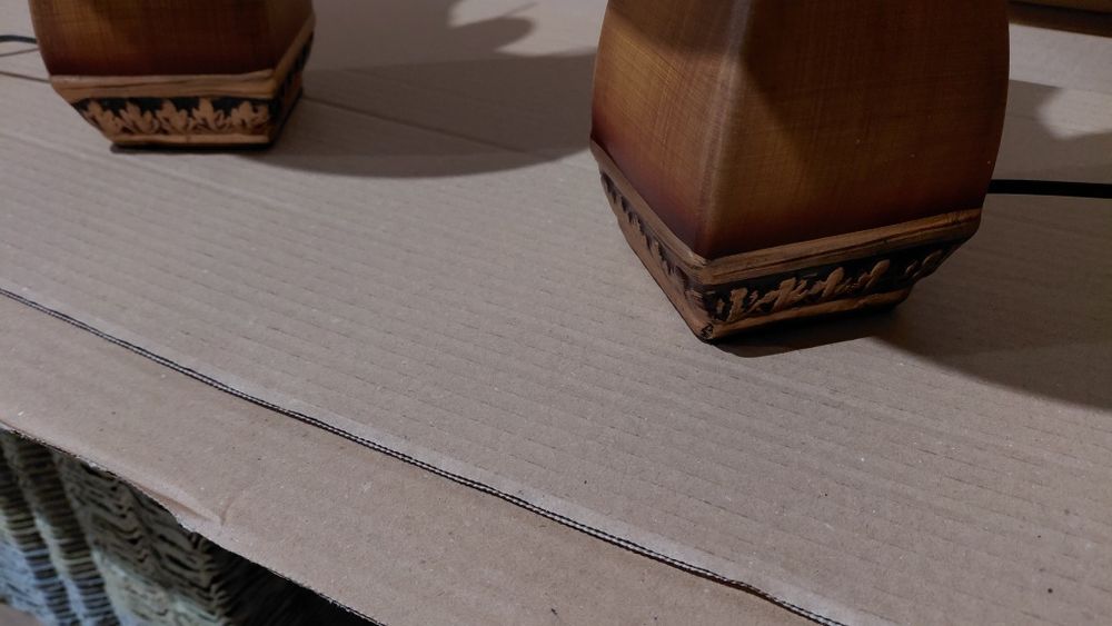 Нощни лампи. 2 броя. С лилав абажур.