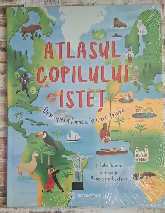Pachet 2 cărți educative copii: Atlasul lumii + Enciclopedie Animale Marine