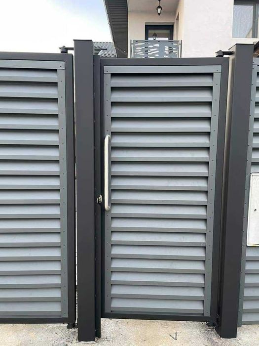 Garduri si porti din panou stil jaluzele, sipca metalica, plasa si BCA