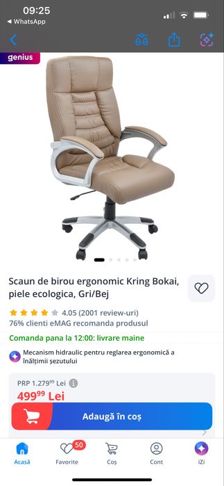 Scaun birou piele ecologica
