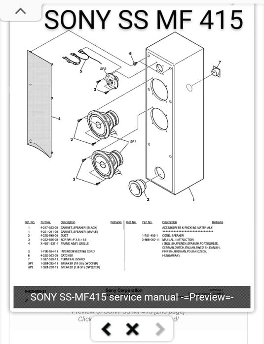 Incinte de podea Sony ss MF 415