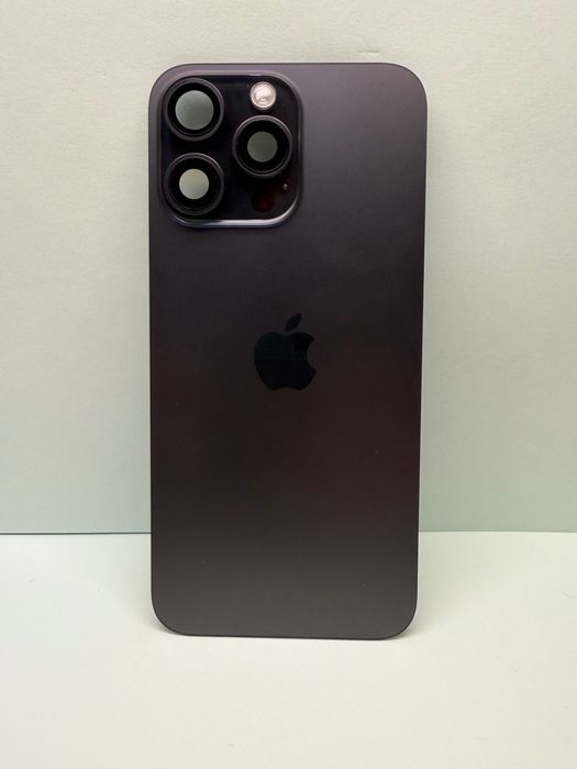 Sticla capac carcasa spate compatibila iPhone 15 Pro Max Black Negru