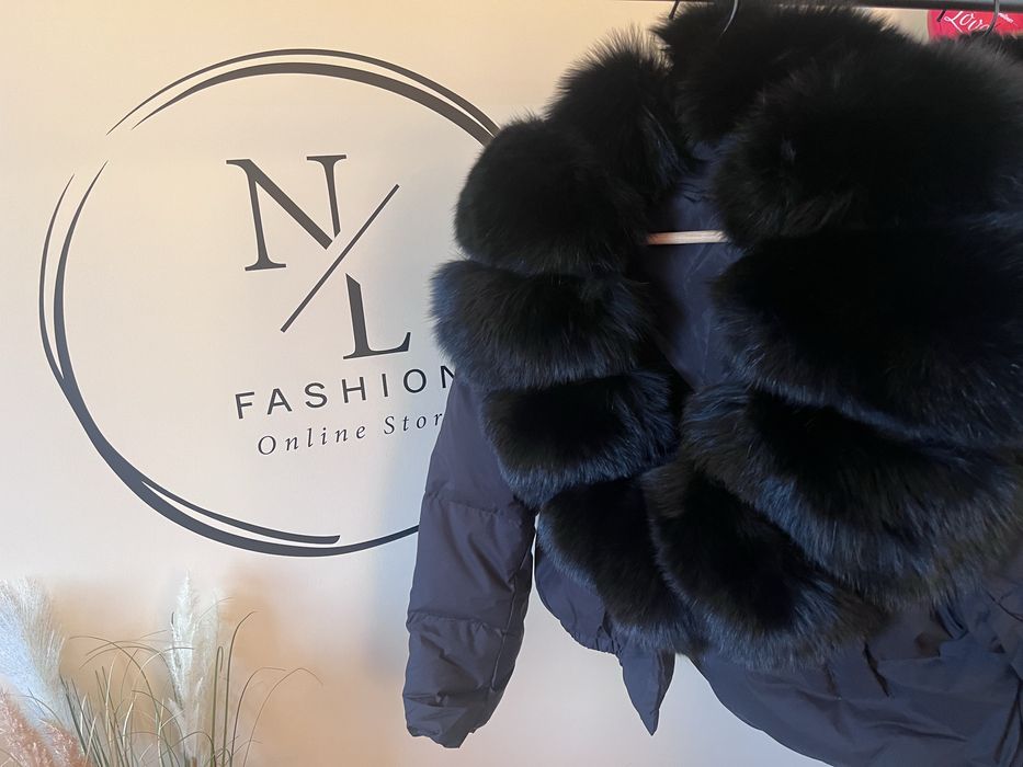 Дамско яке естествен косъм NL Bll
