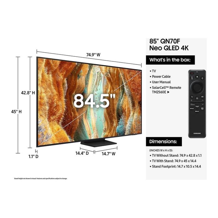 Samsung Neo QLED QN70F/QN80F 85" 4K 144Hz, Neo Quantum HDR (2025)