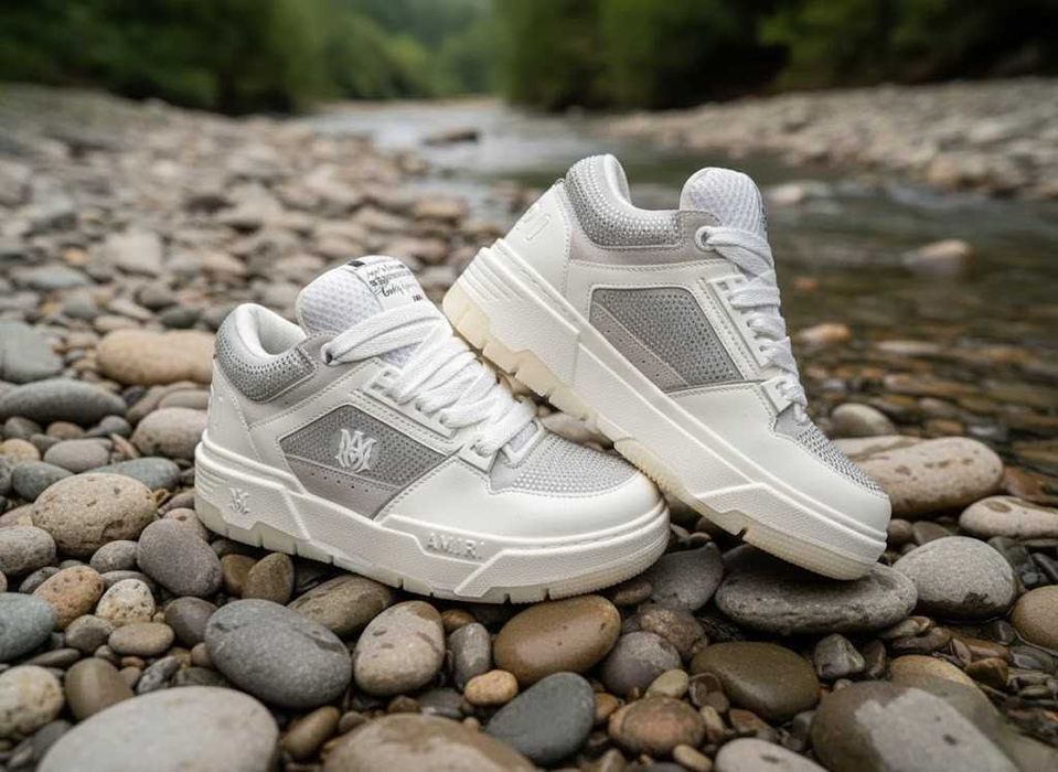 Adidasi AMIRI MA 1 Alb Crystal - Pietricele - Glitter