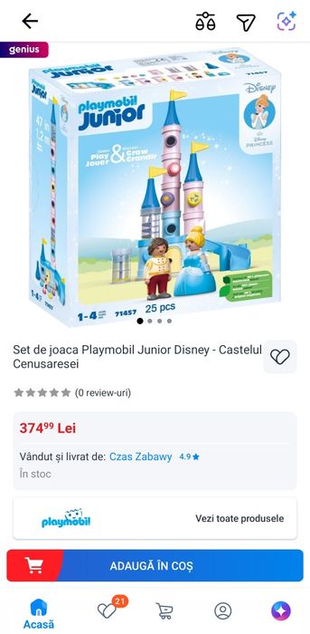 Set joaca Playmobil disney castelul cenusaresei