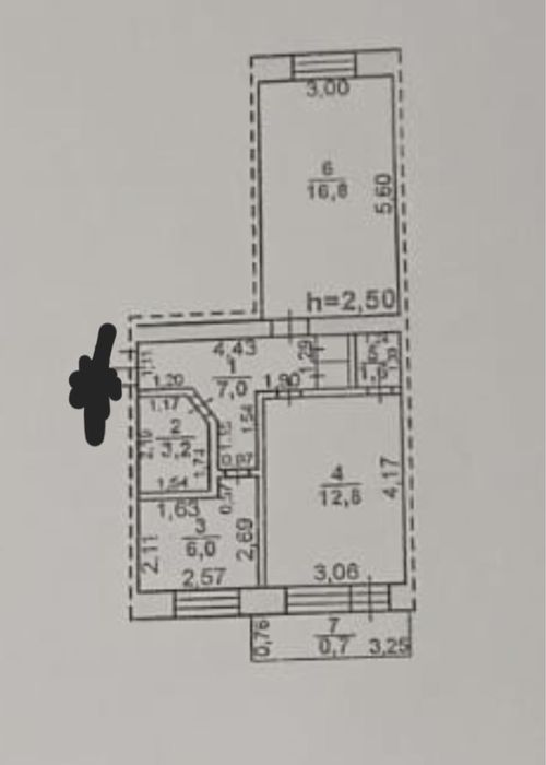 Продается  2-х комнатная квартира