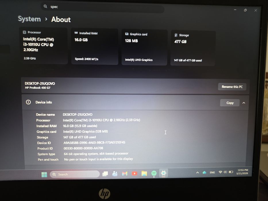 Laptop HP Probook 430 G7