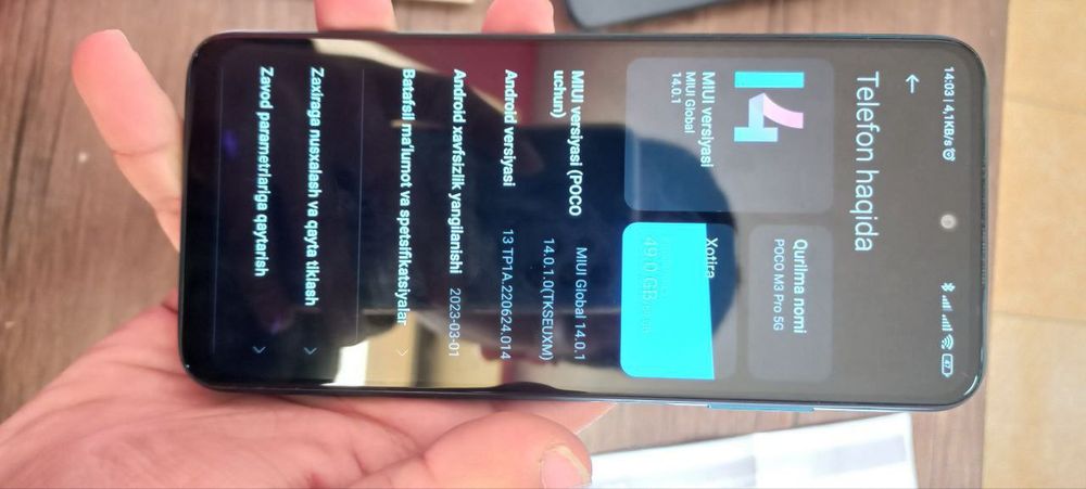 POCCO M3 pro 5G sotiladi Tel sotilgani yo'q aloqa chiqureyla
Xotira: 7