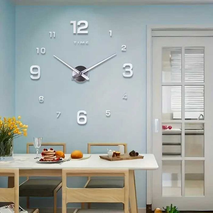 Настенные самоклеящиеся безрамные акриловые 3D часы (90см - 120см)