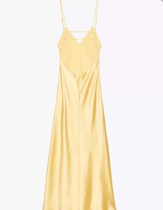 Сатиновое желтое платье Zara