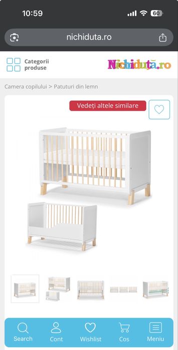 Patut de bebe de lemn