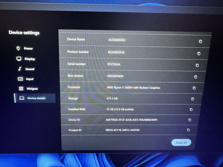 Laptop Legion 5 / RTX 3060