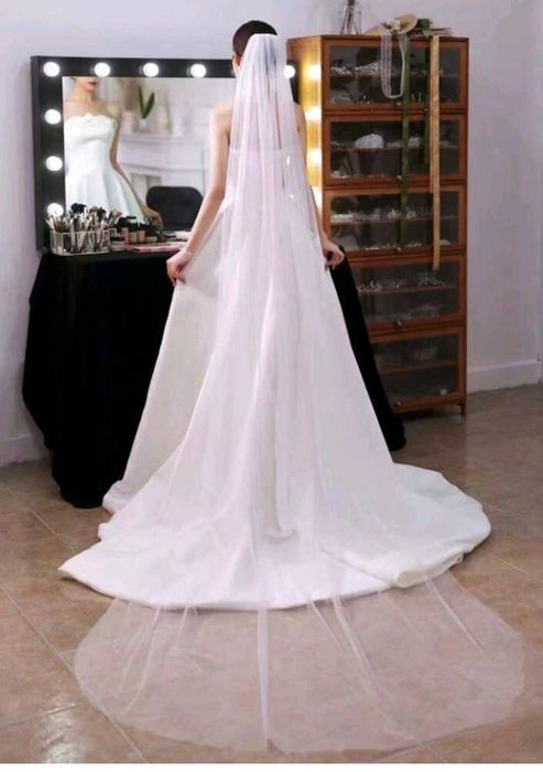 Voal alb fildeș nou