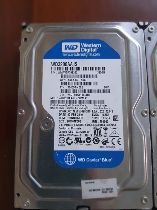 Жесткие диски Western Digital 320GB (Blue & Black)