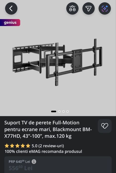 Suport Tv de perete full motion 43-100”
