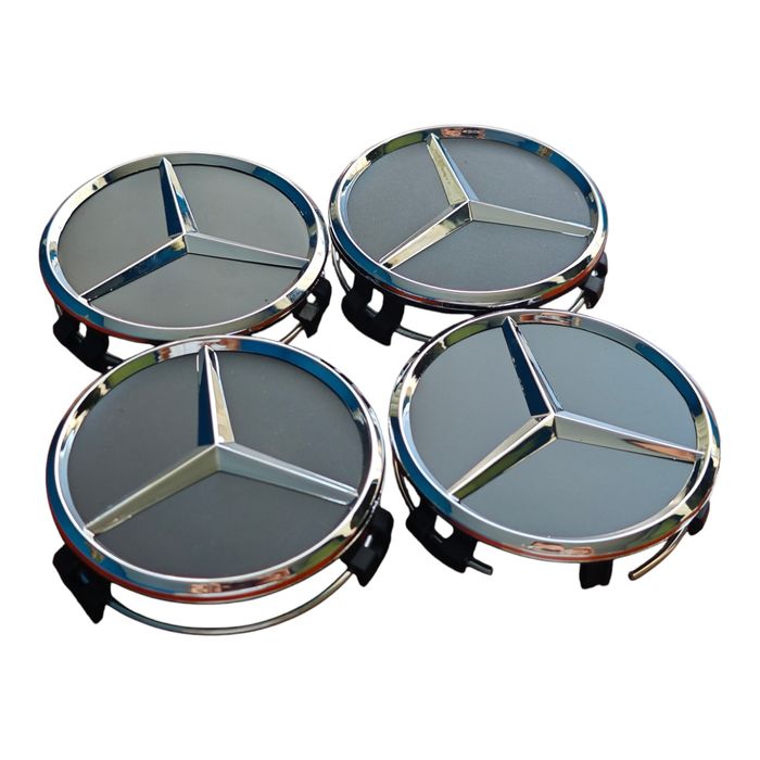 75мм Капачки за джанти за Мерцедес Mercedes-Benz - ЧЕРНИ без надпис