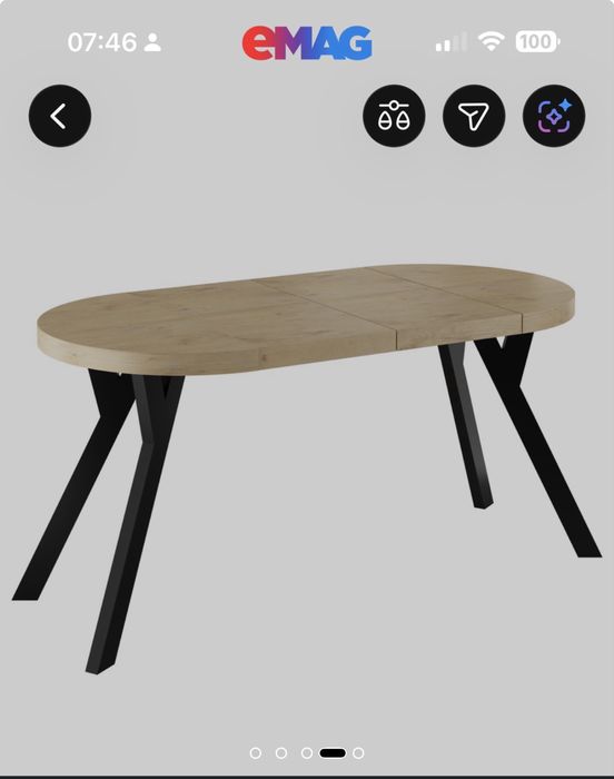 Vand masa de sufragerie sigilata rotunda extensibila 100-200cm Meble Balut