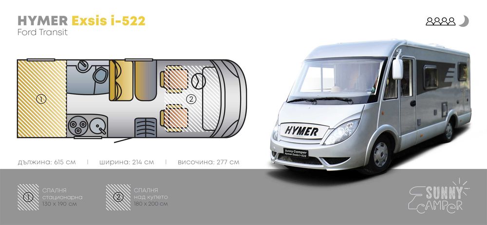 Кемпер под наем - Hymer Exsis i-522