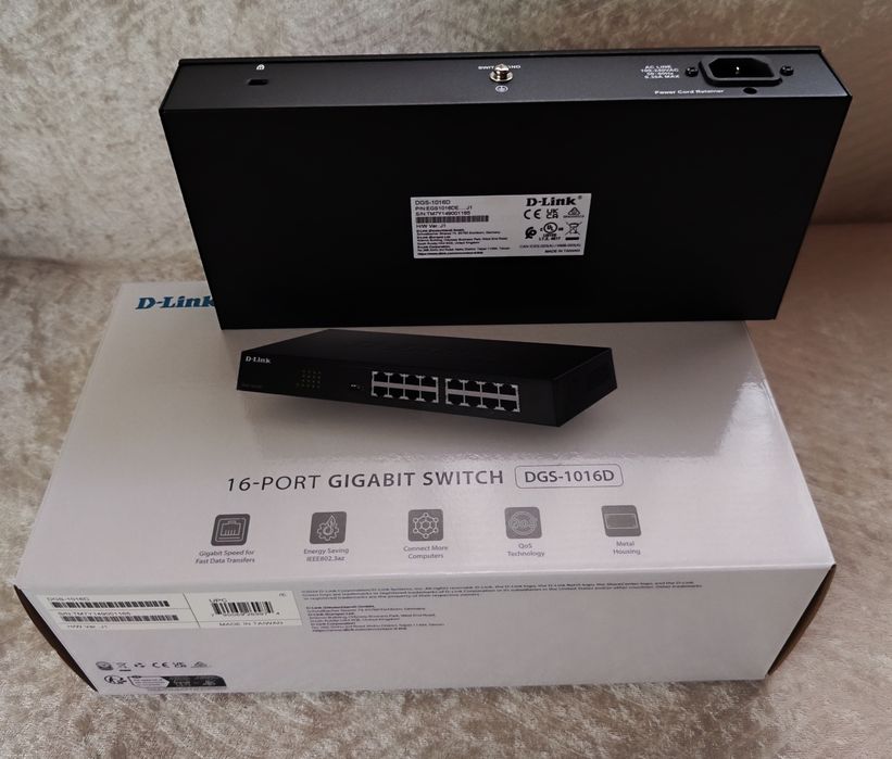 Суич D-Link DGS-1016D, 1000Mbps, 16 порта, 16x 10/100/1000 Mbps