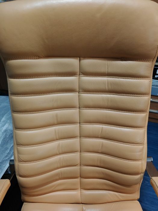 Директорски офиса стол - естествена кожа охра