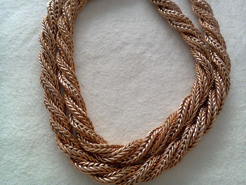 Lant gros, colier metal nobil placat Aur, Marcat, model deosebit