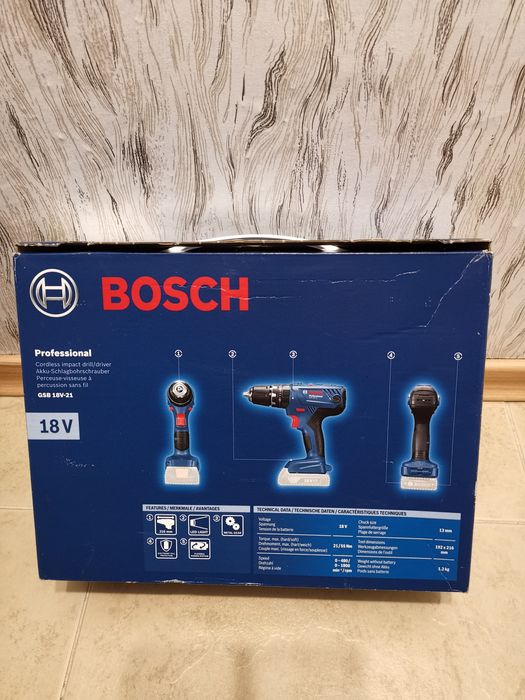 Bosch GSB 18V-21 ударно-пробивен винтоверт - чисто нов!