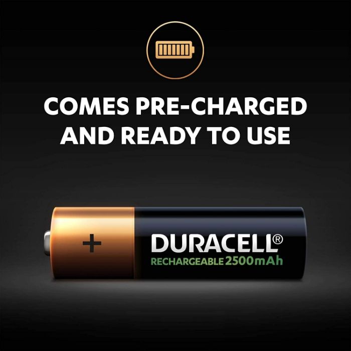 Презареждащи акумулаторни батерии Duracell 2500mAh AA 4бр