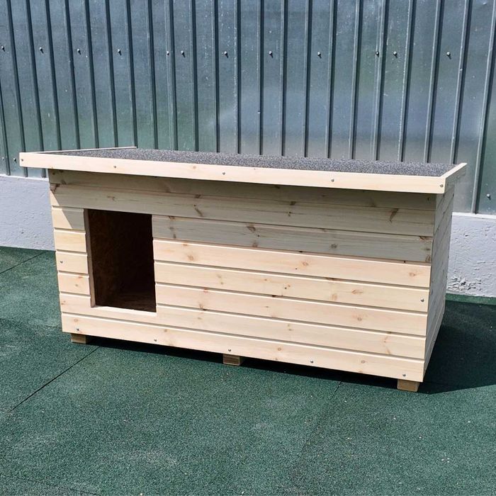 Cusca Caine Lemn Natur Cu Hol Doua Camere Izolata 4 cm - 3 Marimi - Acoperis Rabatabil - Fabricat in Romania din 2009 - atvi.eu